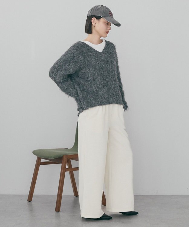 AMERICAN HOLIC 起毛シャギールーズニットプルオーバー Charcoal Gray