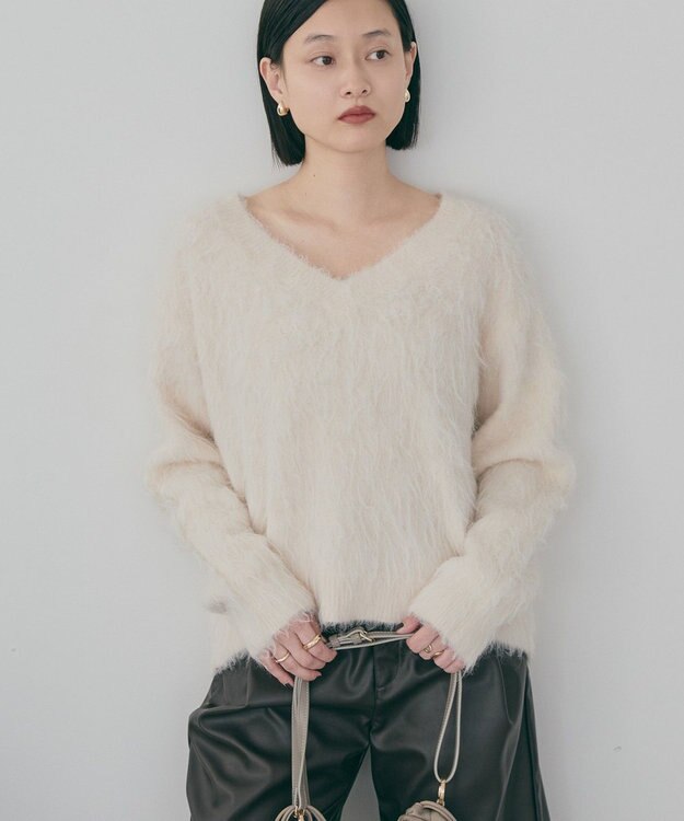 AMERICAN HOLIC 起毛シャギールーズニットプルオーバー Ivory