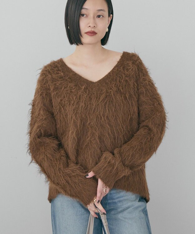 AMERICAN HOLIC 起毛シャギールーズニットプルオーバー Brown