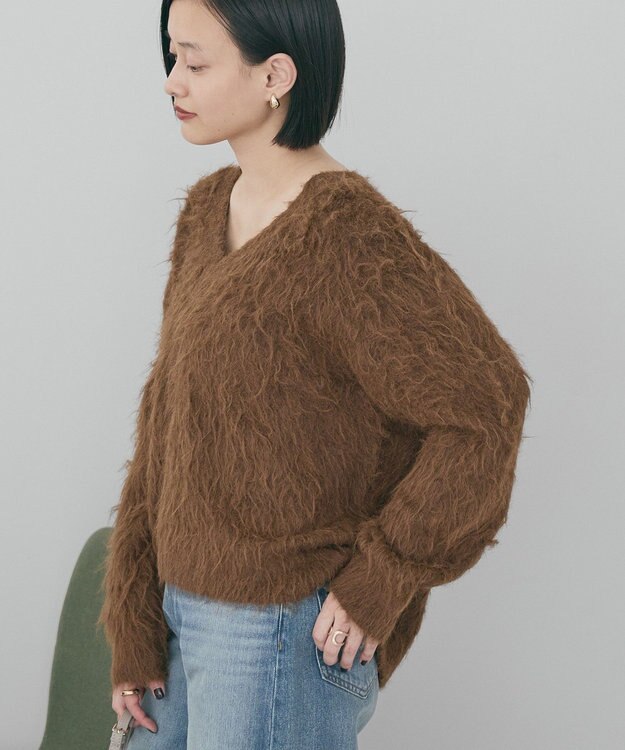 AMERICAN HOLIC 起毛シャギールーズニットプルオーバー Brown