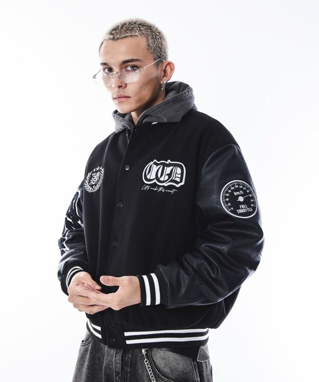 WEGO 【ユニセックス着用ITEM】メルトンワッペンスタジャン ブラック