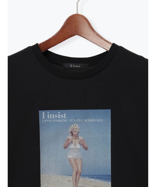 Te chichi マリリンモンロービーチフォトTシャツ ブラック
