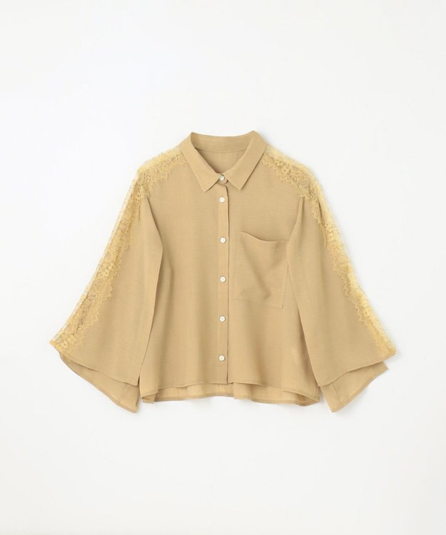 GRACE CONTINENTAL シアーポンチョシャツ キャメル