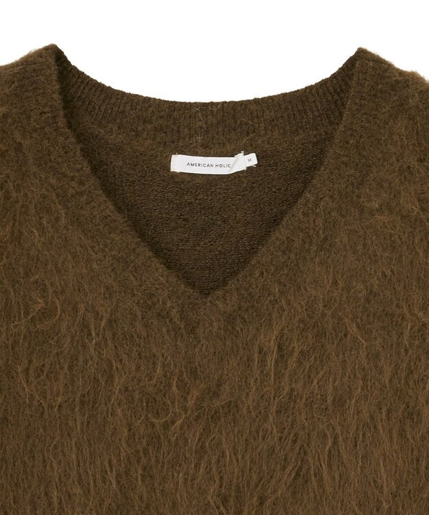 AMERICAN HOLIC 起毛シャギールーズニットプルオーバー Brown