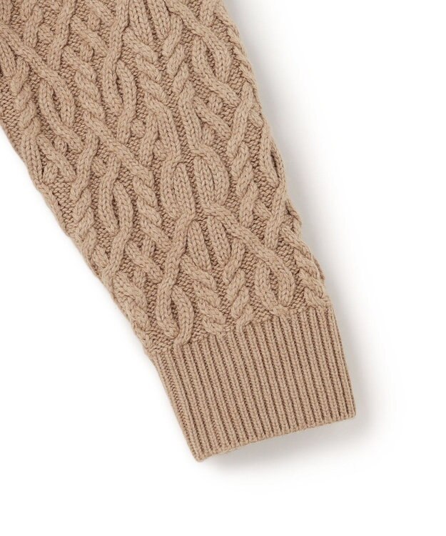 J.PRESS YORK STREET 【UNISEX】アランケーブル クルーネック ニット キャメル系