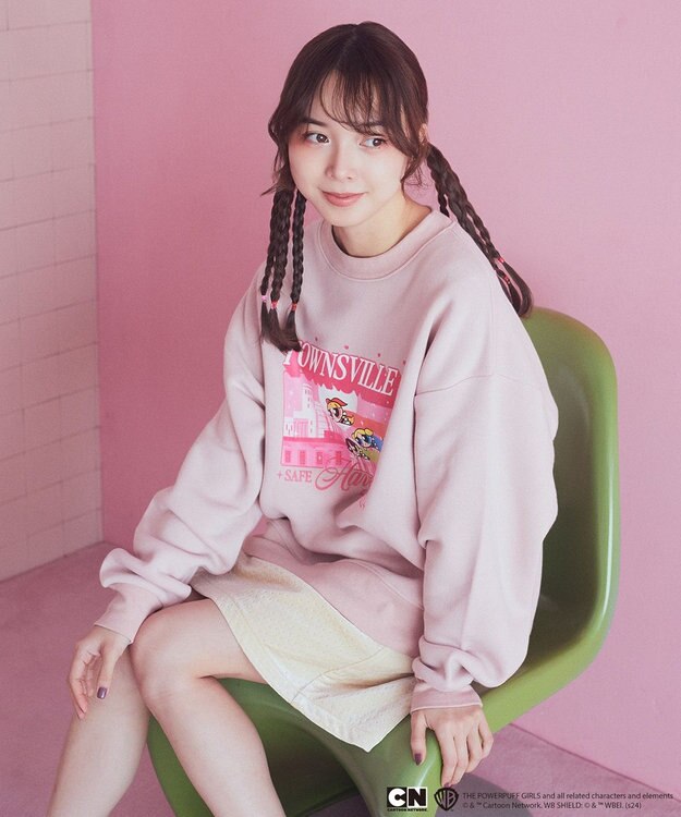 earth music&ecology Ｔｈｅ　Ｐｏｗｅｒｐｕｆｆ　Ｇｉｒｌｓ／ｅｍａｅＬスウェット Pink