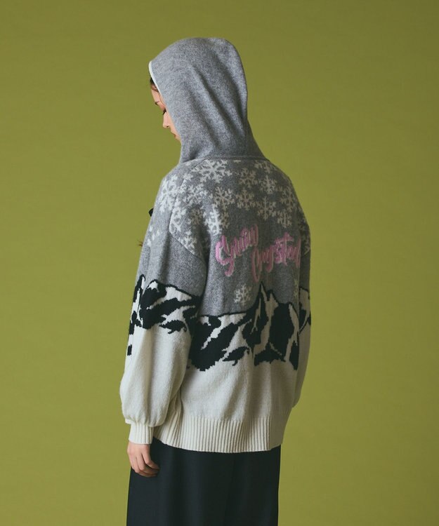 GRACE CONTINENTAL スノージャガードニットフーディ グレー