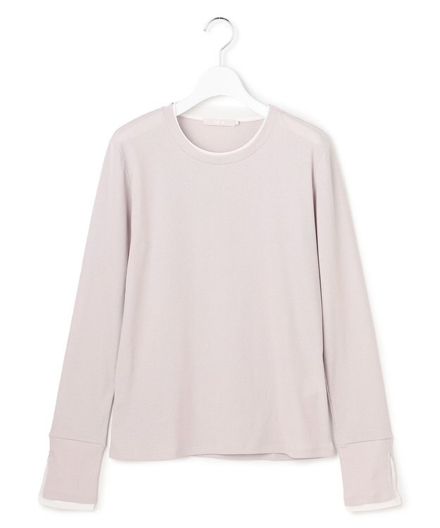 ICB L セミシアーテレコ レイヤード風カットソー トープ