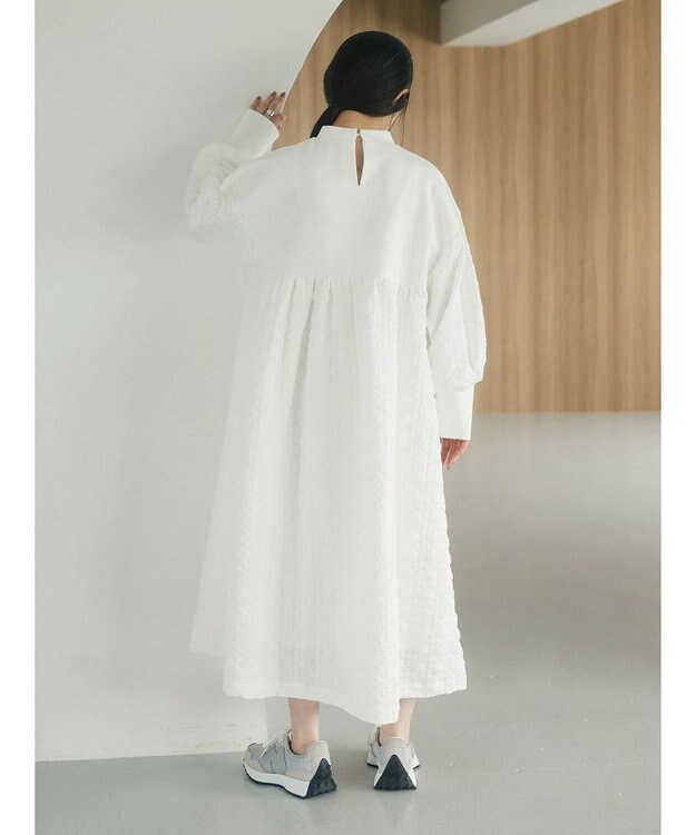 Green Parks armonia．異素材切替ワンピース Off White