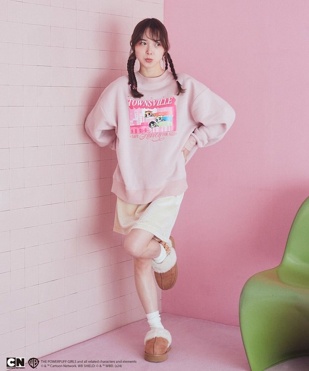 earth music&ecology Ｔｈｅ　Ｐｏｗｅｒｐｕｆｆ　Ｇｉｒｌｓ／ｅｍａｅＬスウェット Pink