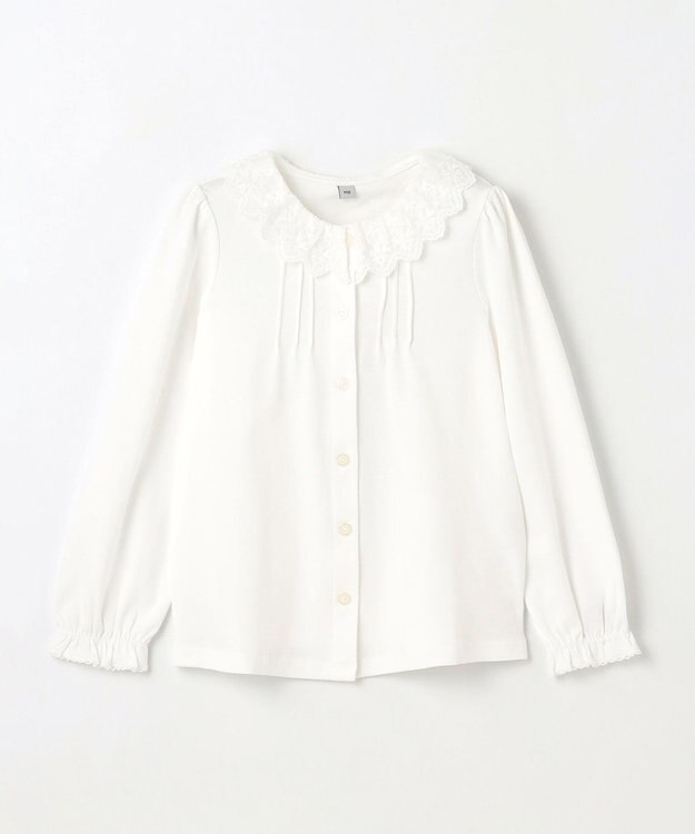ANY KIDS レース襟カットソーブラウス ホワイト
