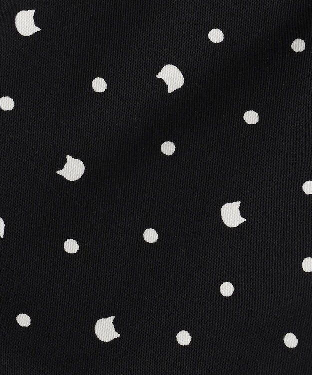 ANY KIDS 【洗濯機可能】スカラップショートパンツ ブラック（ネコ×ドット）