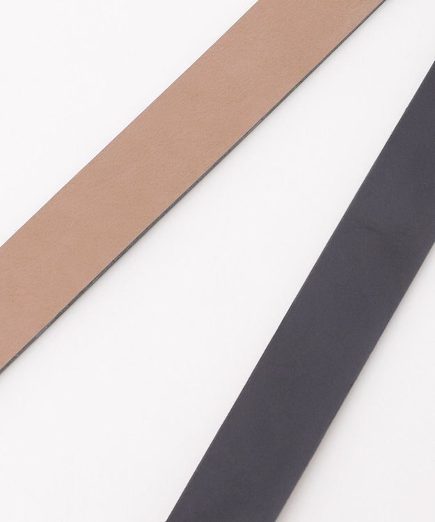 自由区 オーバルガラスレザー ベルト ブラック