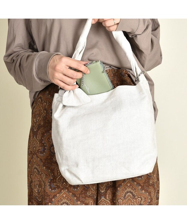 LA BAGAGERIE サイドノット リネンショルダー Sサイズ ナチュラル