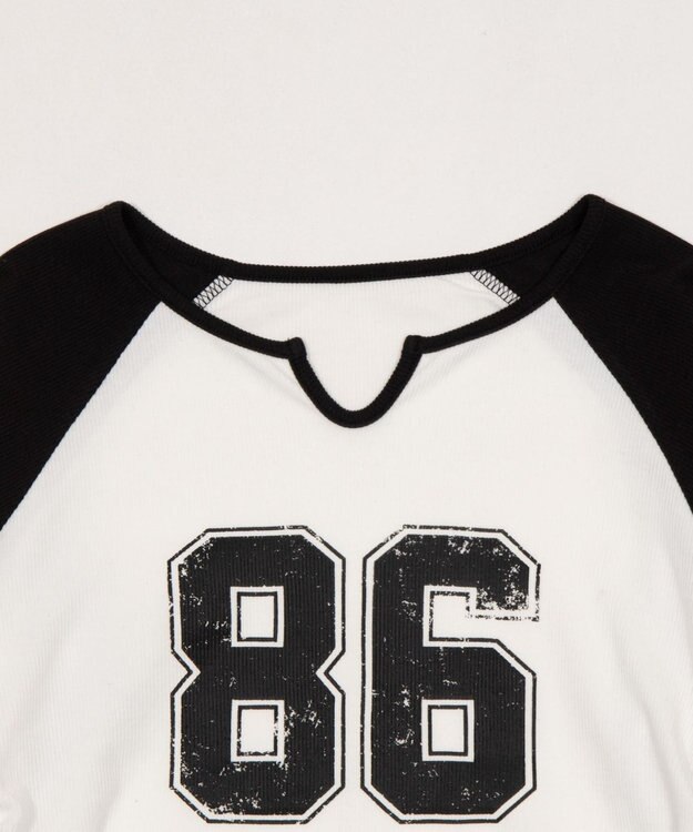 WEGO サイドドロストキーネックロンT ブラック