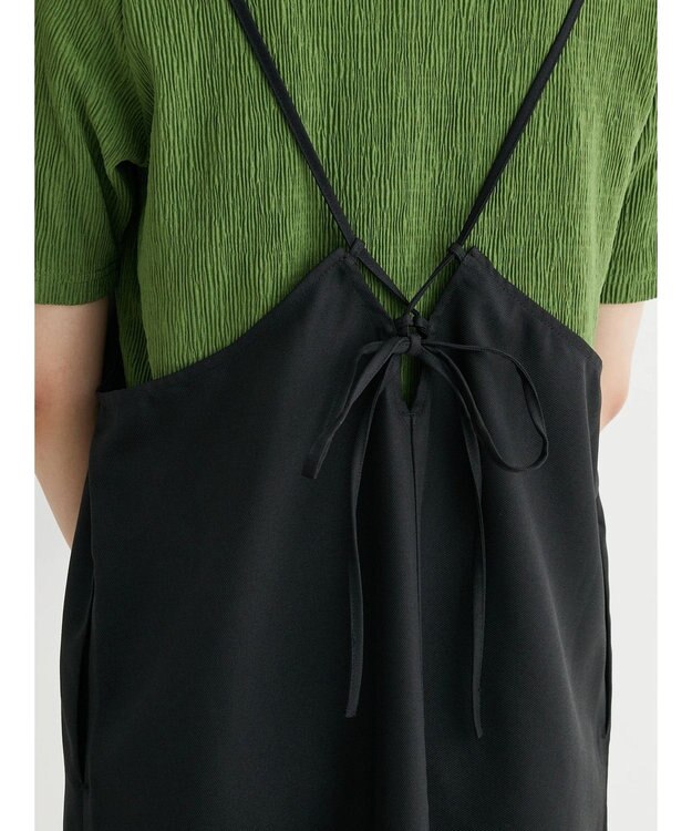 Green Parks 接触冷感　Ｉラインキャミワンピース Black