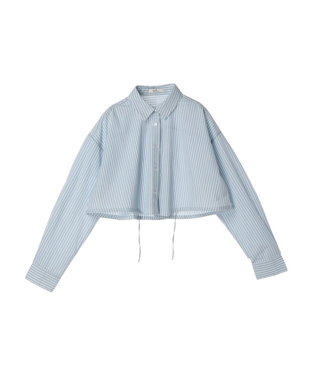 earth music&ecology ドロストヘムショートシャツ Stripe