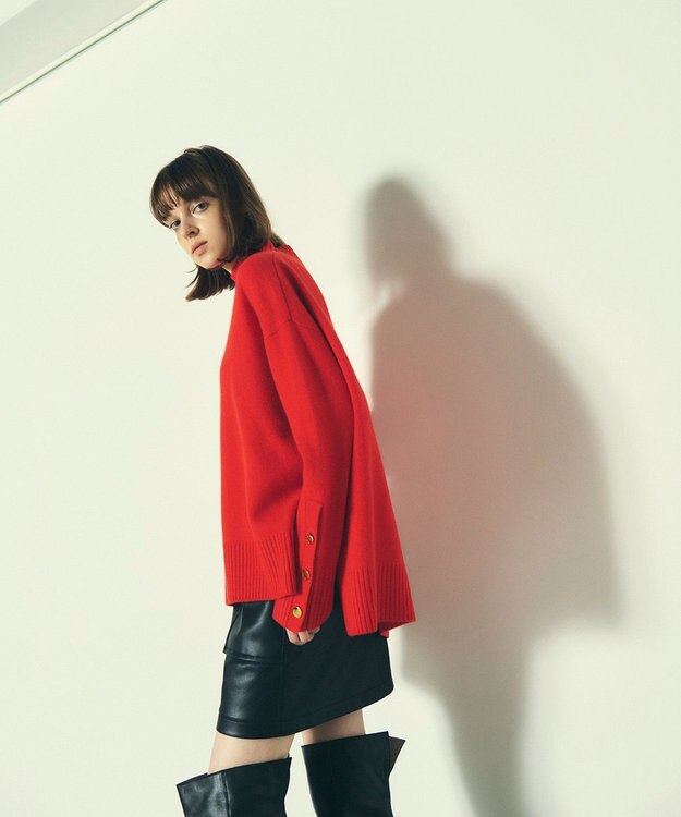 GRACE CONTINENTAL メリノウールニットトップ レッド