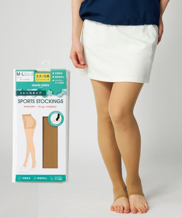 FILA GOLF／marie claire 【marie claire SPORT】 Atsugi共同開発｜スポーツストッキング（トレンカタイプ）ゴルフ ベージュ