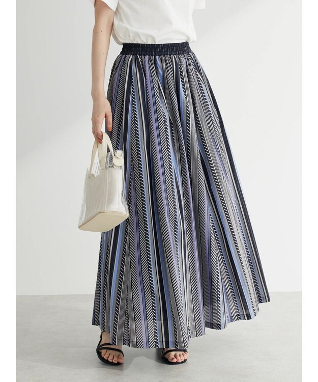 Green Parks ・ＥＬＥＮＣＡＲＥ　ＤＵＥ　マルチストライプスカート Blue