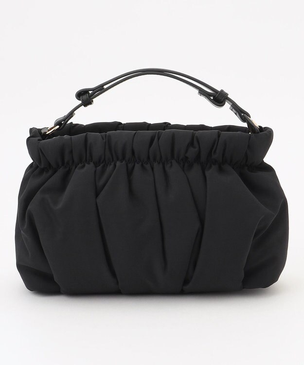 組曲 【弱撥水・軽量】2WAYギャザーハンド バッグ ブラック系