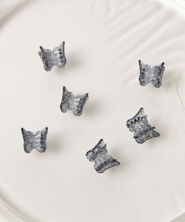 WEGO Lラメバタフライチビクリップ ブラック