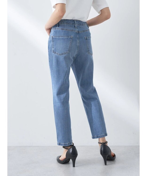 earth music&ecology クロップドデニムパンツ Light Indigo