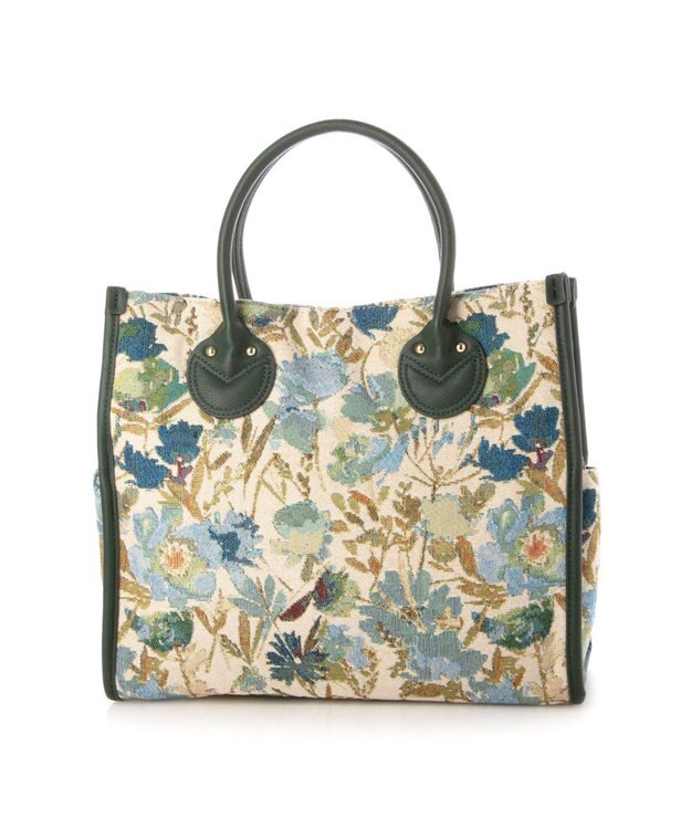 UNBILLION カシュカシュ cachecache / ジャガードスクエアトート グリーン