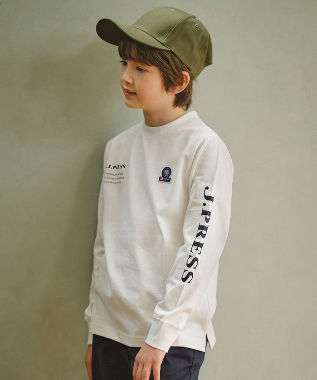 J.PRESS KIDS 【140-170cm】カジュアルロゴ カットソー オフホワイト系