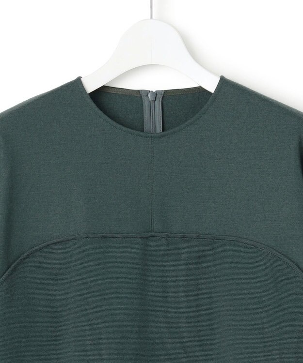 23区 【洗える】ウールミルドジャージー ビスチェライクコンビ カットソー ダークグリーン系