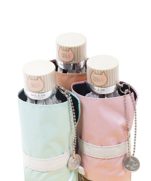 MOONBAT 【一級遮光/軽量】PAUL & JOE 晴雨兼用 折りたたみ日傘 スウィンギングヌネット ベージュ