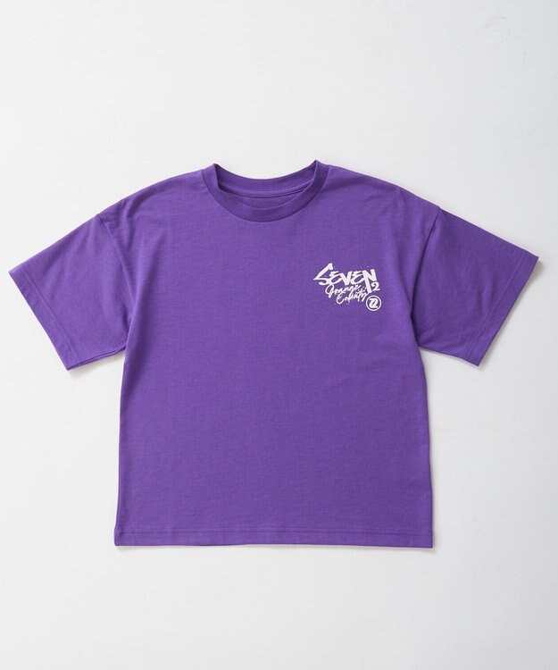 OP／FILA 【SEVEN2】バックプリントデザイン半袖Tシャツ パープル