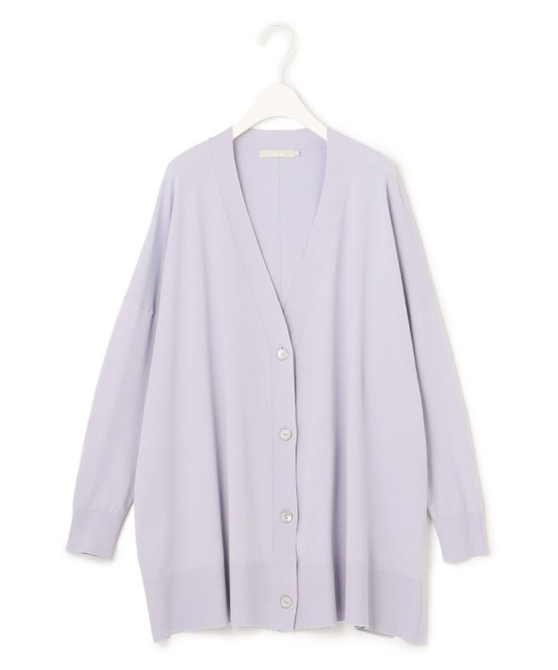ICB 【洗える】ヴィスコースワイド カーディガン ライラックグレー系