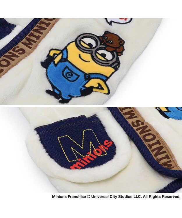 PET PARADISE ミニオン ボブ ワッペン 背中開き ベスト 小型犬 オフホワイト