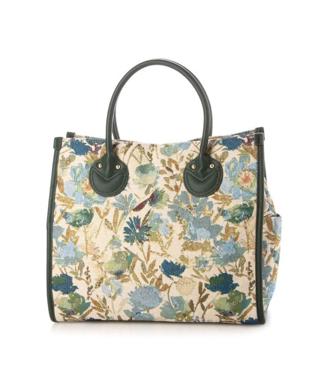 UNBILLION カシュカシュ cachecache / ジャガードスクエアトート グリーン