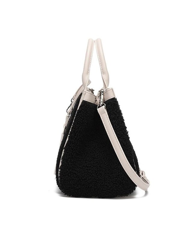 style code 【MERCURYDUO/マーキュリーデュオ】カードケース付　ロゴ刺繍ボアトートバッグ ブラック