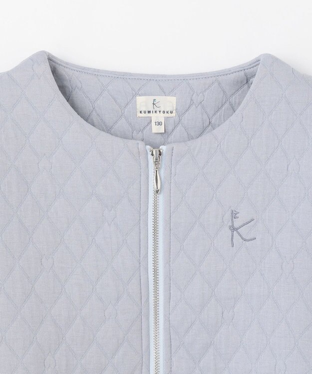 組曲 KIDS 【150-160㎝】ハートキルトジャガード アウター サックスブルー系