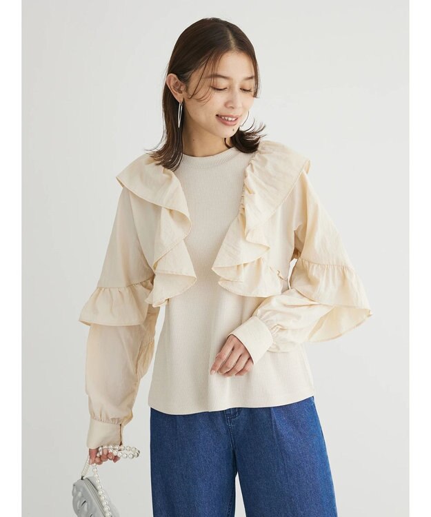 Green Parks ・ＳＵＧＡＲ　ＳＰＯＯＮ　ラッフルキリカエプルオーバー Ivory