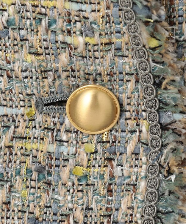 自由区 ラメノットファンシーツイード ジャケット ブルーグレー系