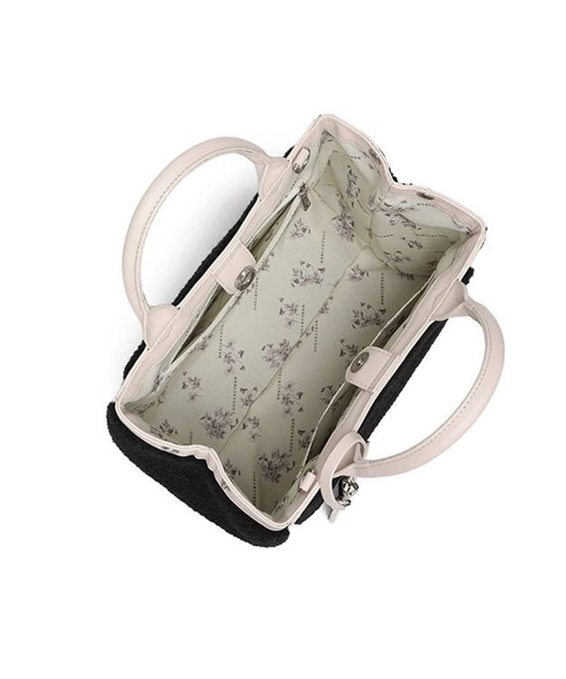 style code 【MERCURYDUO/マーキュリーデュオ】カードケース付　ロゴ刺繍ボアトートバッグ ブラック