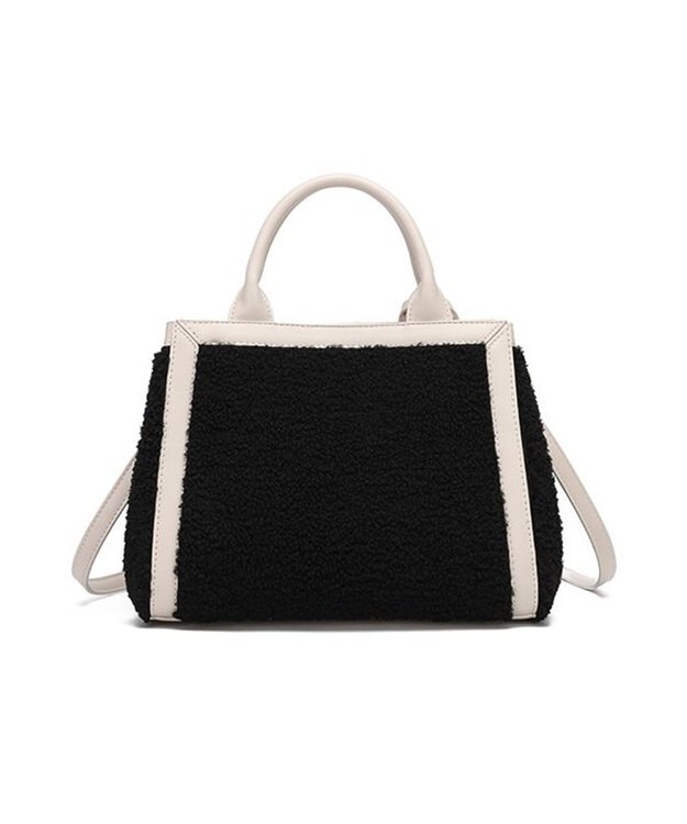 style code 【MERCURYDUO/マーキュリーデュオ】カードケース付　ロゴ刺繍ボアトートバッグ ブラック