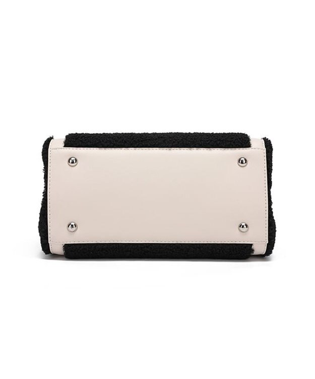 style code 【MERCURYDUO/マーキュリーデュオ】カードケース付　ロゴ刺繍ボアトートバッグ ブラック