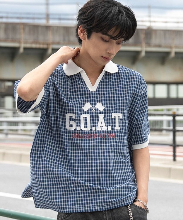 WEGO 【ユニセックス着用ITEM】チェックゲームシャツ ブルーチェック1