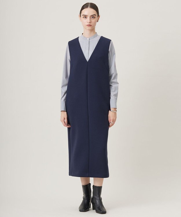 ICB L 【CLASSY.1月号掲載・洗える】 クリーンブロード ボウタイブラウス ブラックストライプ系