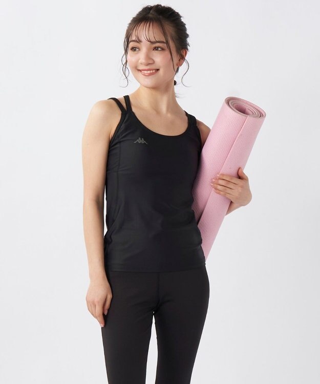 OP／FILA 【Kappa】カップ付きキャミソール フィットネスウェア ブラック