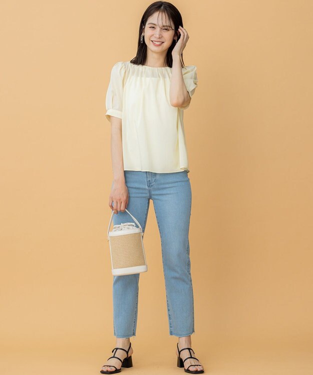 組曲 マテリアルコンビバケットバッグ アイボリー系