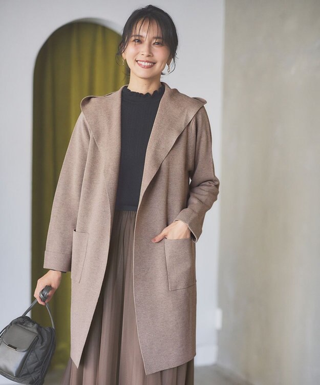 ANY 【洗濯機可】フーディーコーディガン モカ