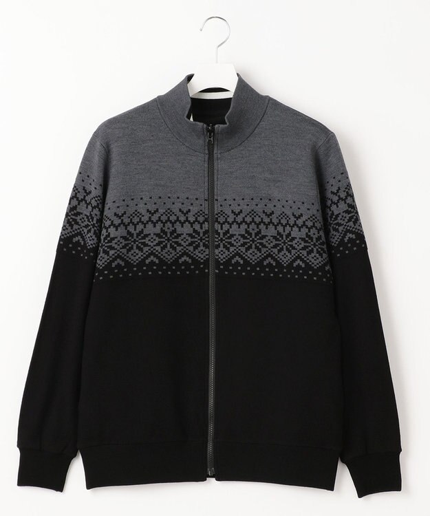 23区GOLF 1枚で2着分の実力派アイテム【MEN】【リバーシブル】ニット ブルゾン ブラック系1