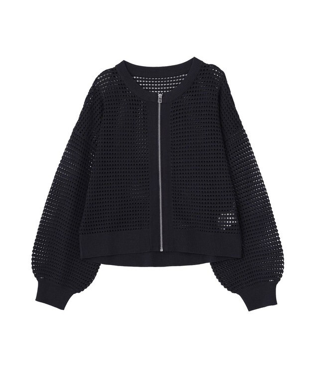 AMERICAN HOLIC 【先行予約】ジップアップメッシュニットカーディガン【WEB限定カラー有り】 Dark Navy