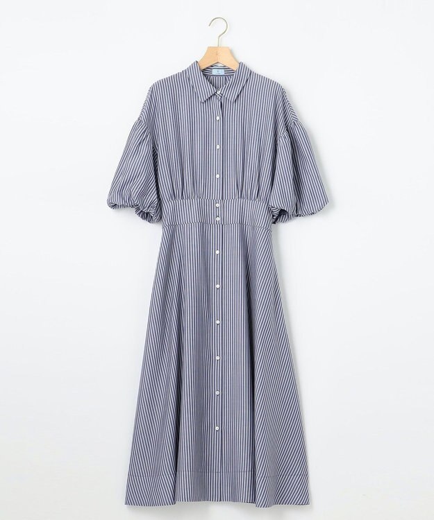 組曲 L 【WEB限定カラーあり】ボリュームスリーブシャツワンピース 【WEB限定】ブルー系9